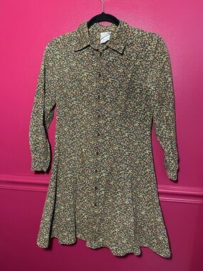 Vintage Laura Ashley floral corduroy dress